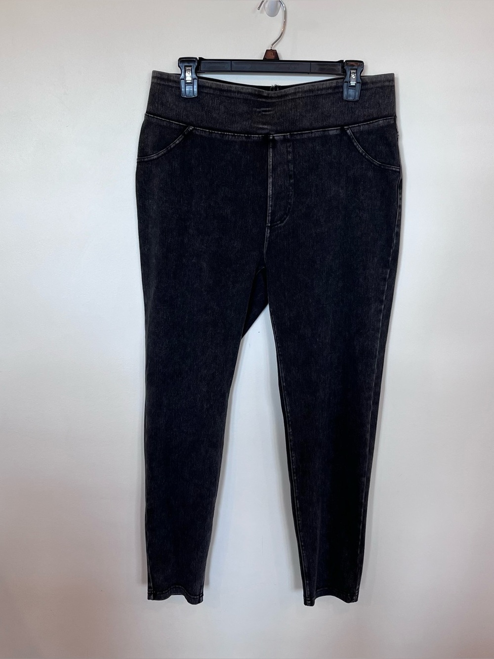 Halara Women's Flex High Waisted Pocket Washed Denim 7/8 Leggings Sz XL Black